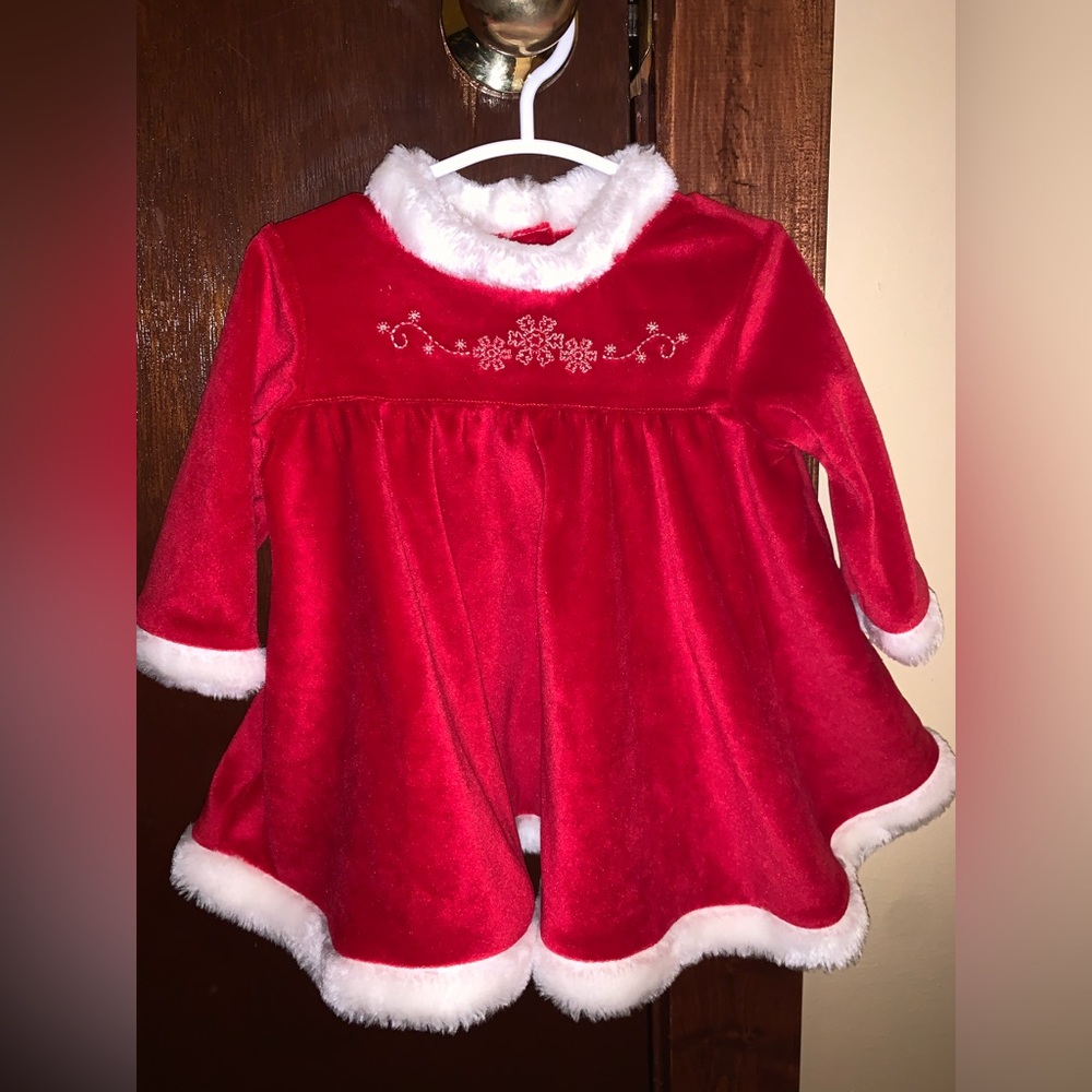 Velvet Christmas baby dress.